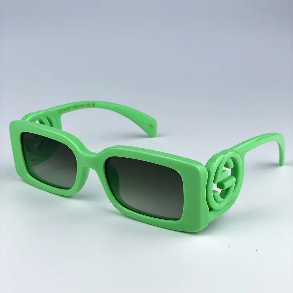 SALE! NEW Gucci GG1325S 004 Green Gradient Rectangle Unisex Sunglasses